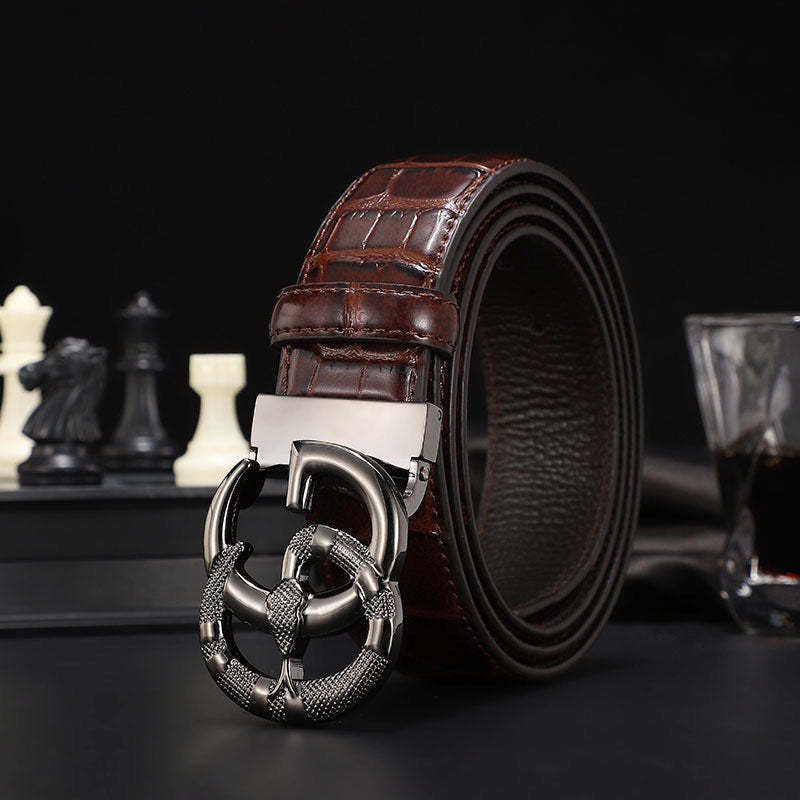 3 Colors printed letter leather belt