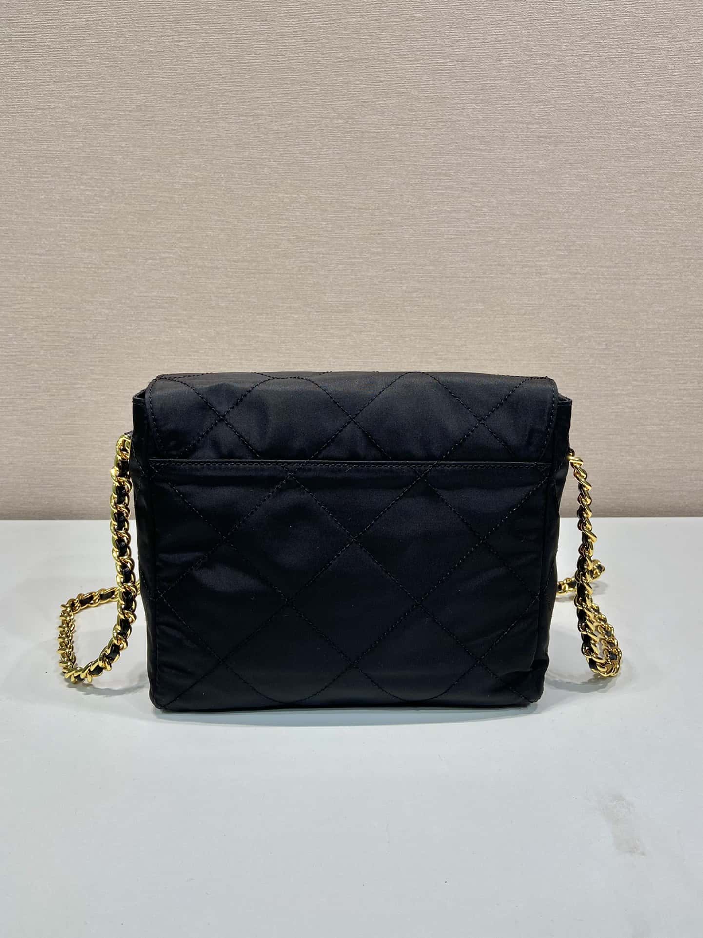 Prada Tessuto Flap Nylon Shoulder Bag With Chain Strap Kaialux 23x18x6cm - Image 3