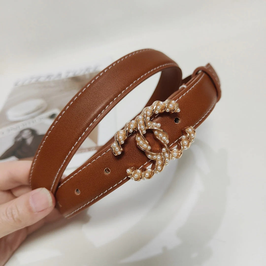 4 Colors fashion pearl leather belt - Image 10