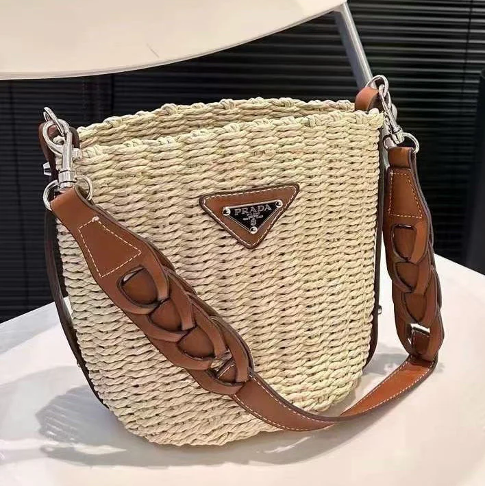 Prada Woven Bucket Bag - Image 3