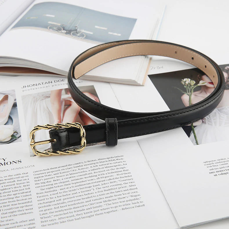3 Colors retro twist square buckle belt belt - Image 8