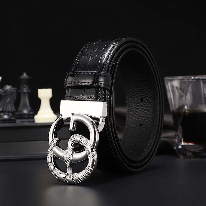 3 Colors printed letter leather belt - Image 5