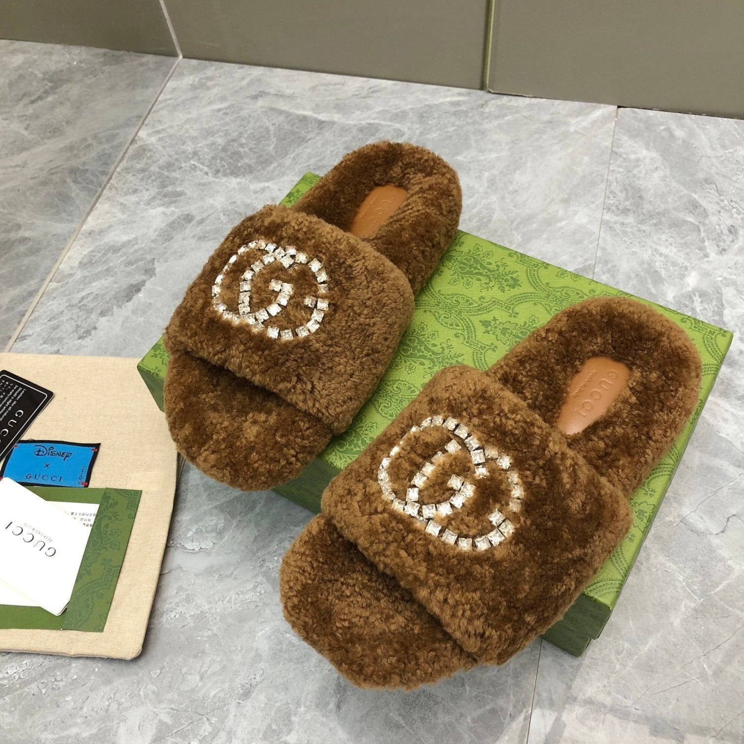 New Rhinestone Wool Slippers - Image 8