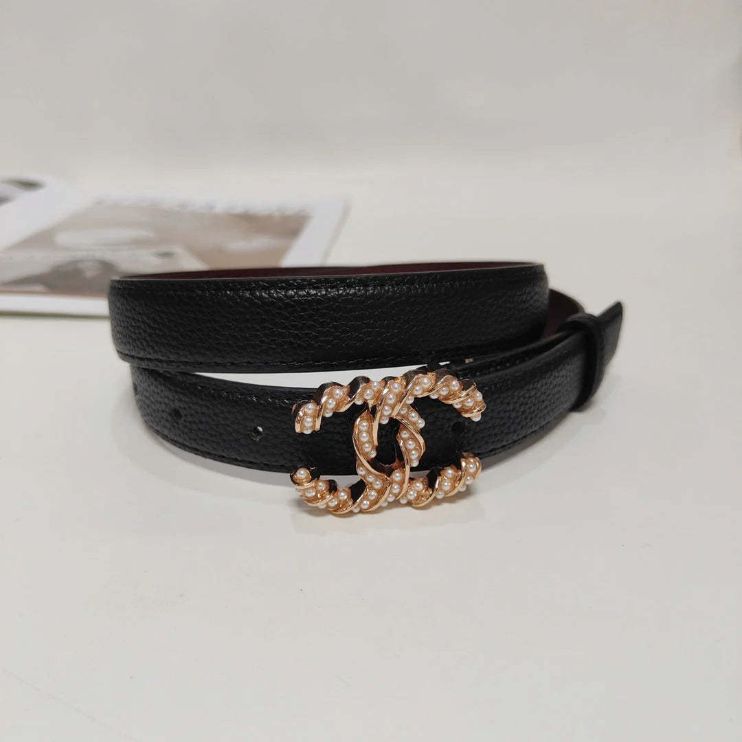 4 Colors fashion pearl leather belt - Image 6