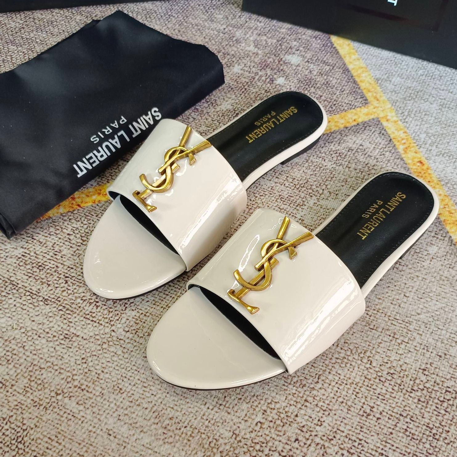 Classic Gold Signature Flat Slippers - Image 7