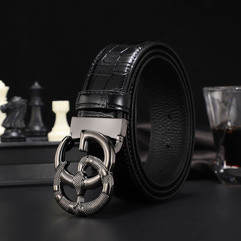 3 Colors printed letter leather belt - Image 11