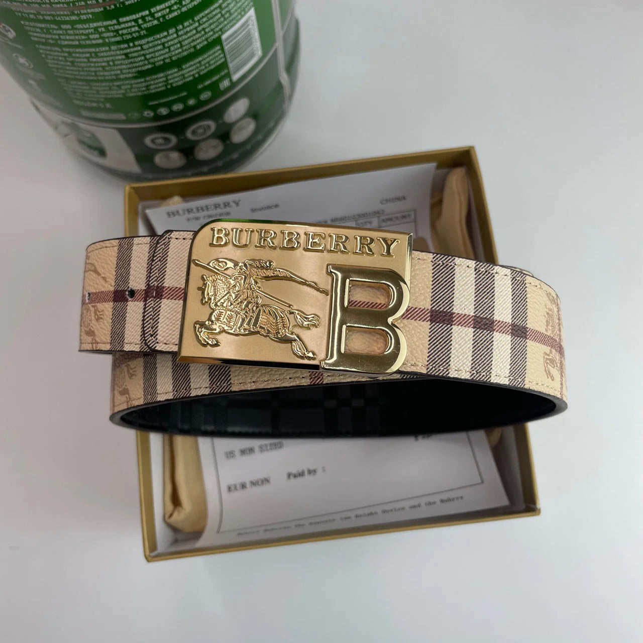 4 Colors printed letter buckle leather belt - Image 9