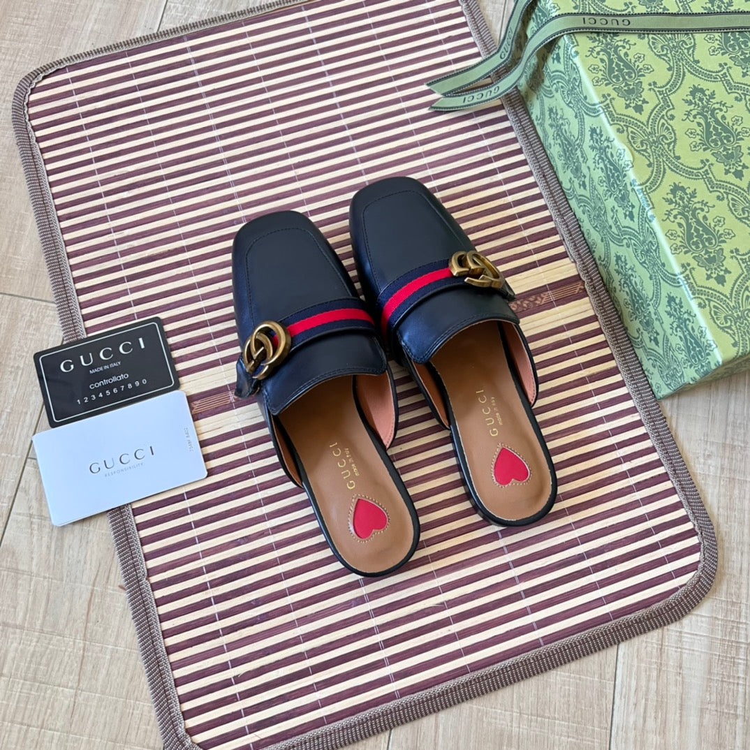 Retro Leather Half-Covered Loafers - Image 4