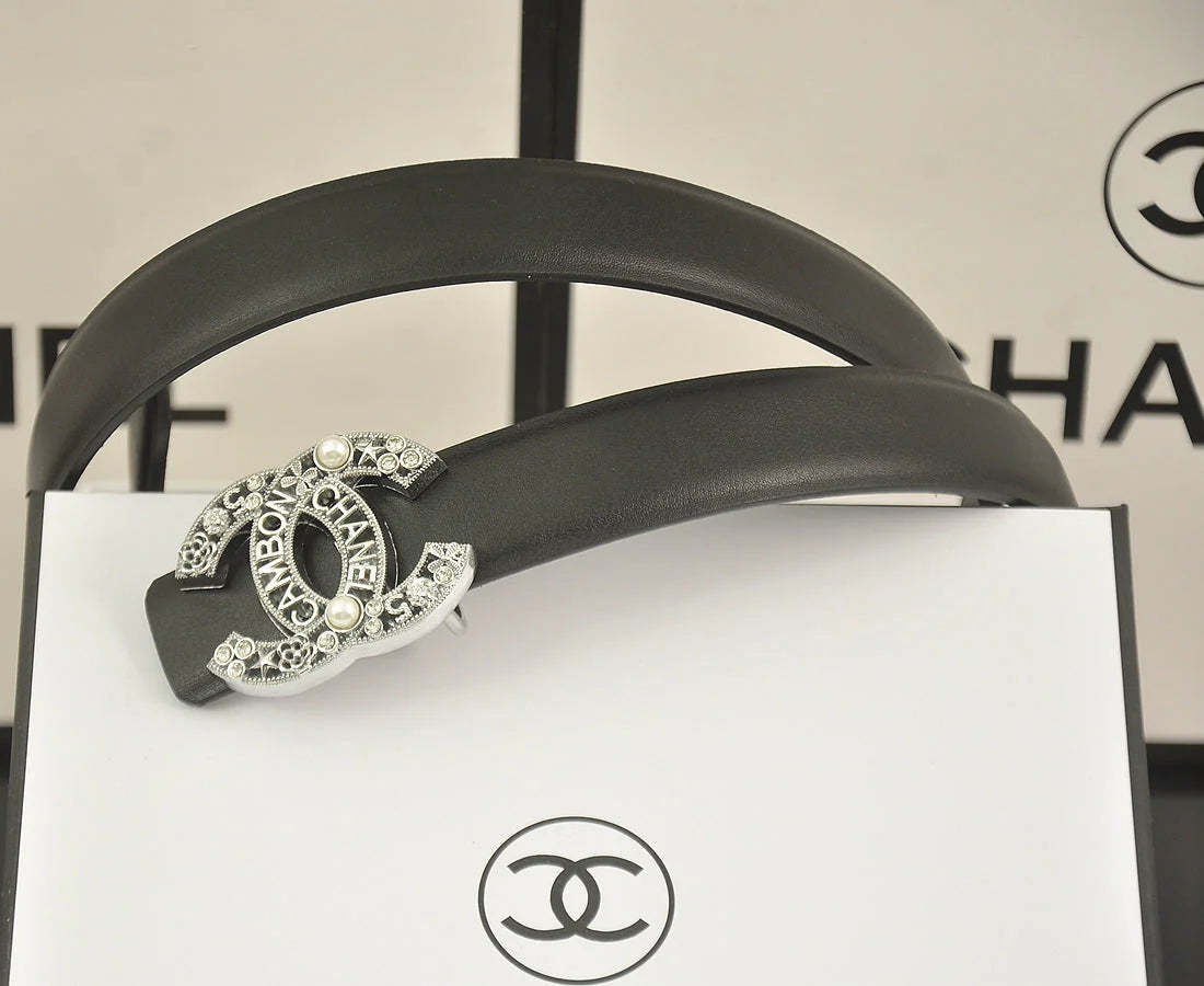 6 color rhinestone pearl letter belt - Image 3