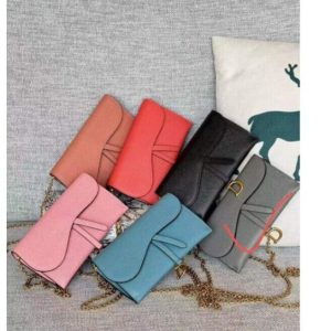 D Saddle Wallet in Goatskin Queen Mint