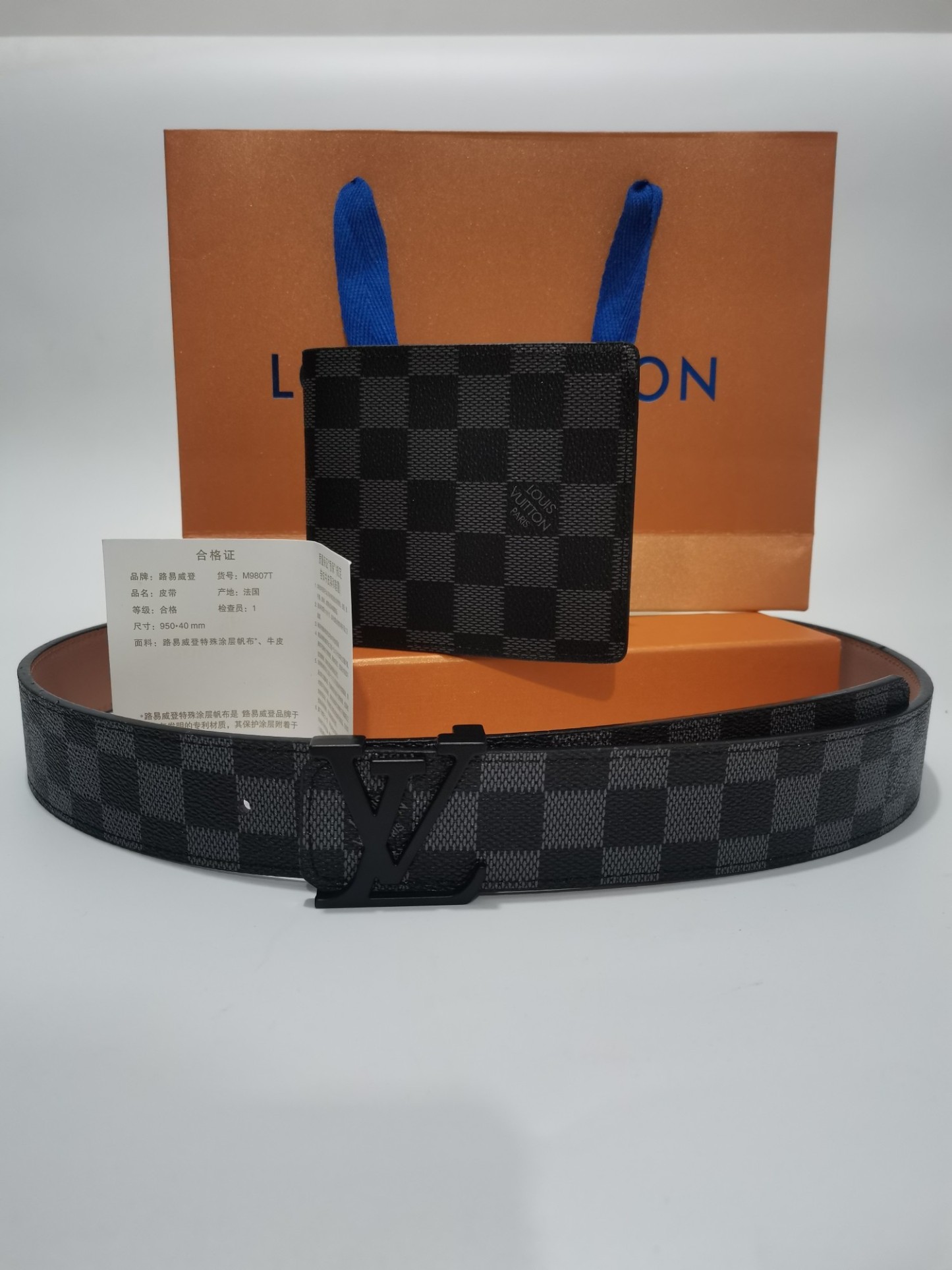 3-color belt buckle + wallet printed letter belt - Image 2