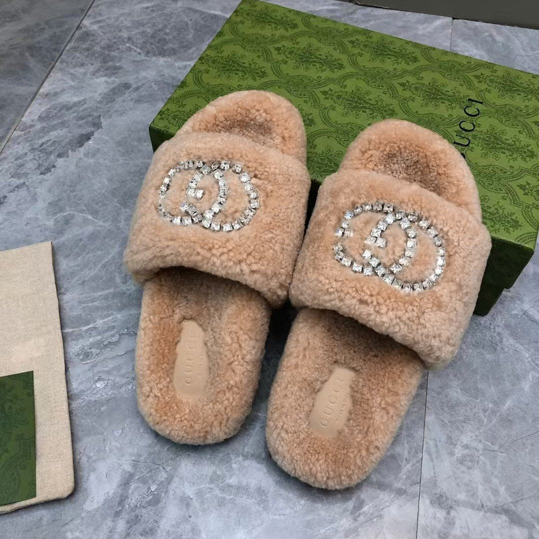 New Rhinestone Wool Slippers - Image 13