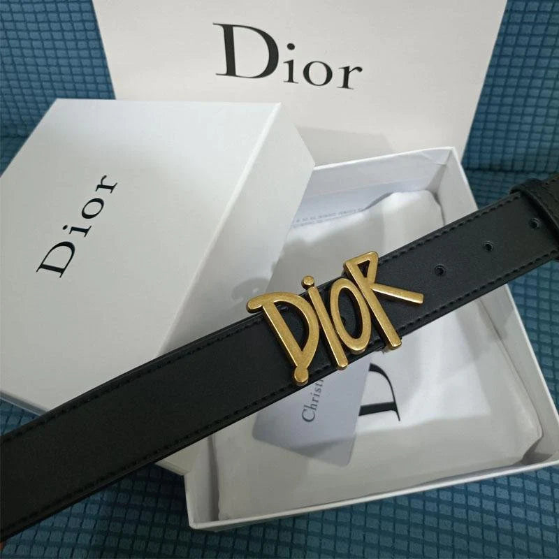 Four Character Black Leather Belt - Image 5