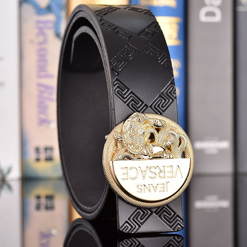 2 Colors printed letter leather belt - Image 9