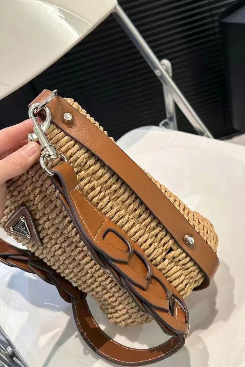 Prada Woven Bucket Bag - Image 6