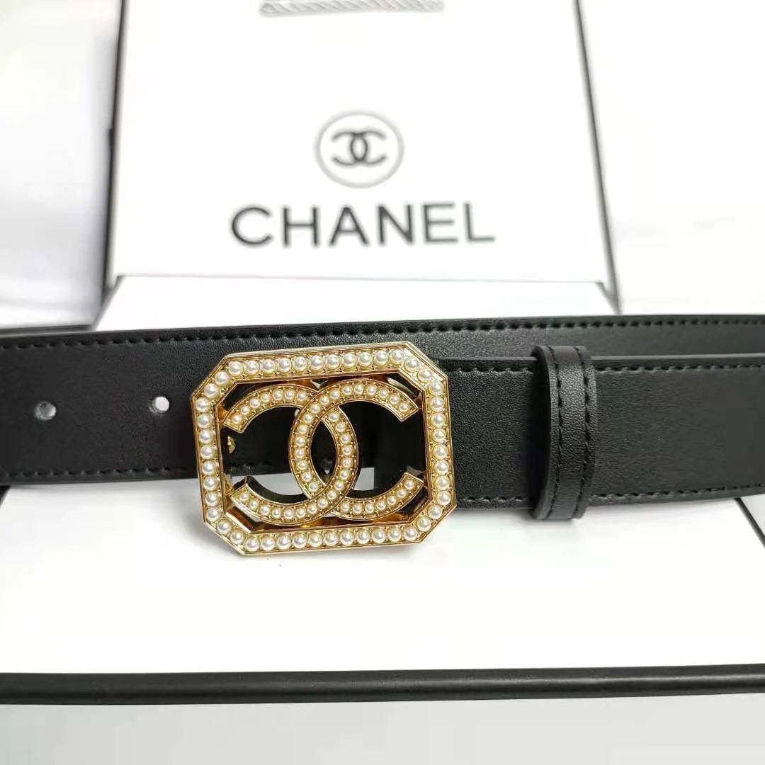 2 Colors Fashion pearl square buckle leather belt - Image 5