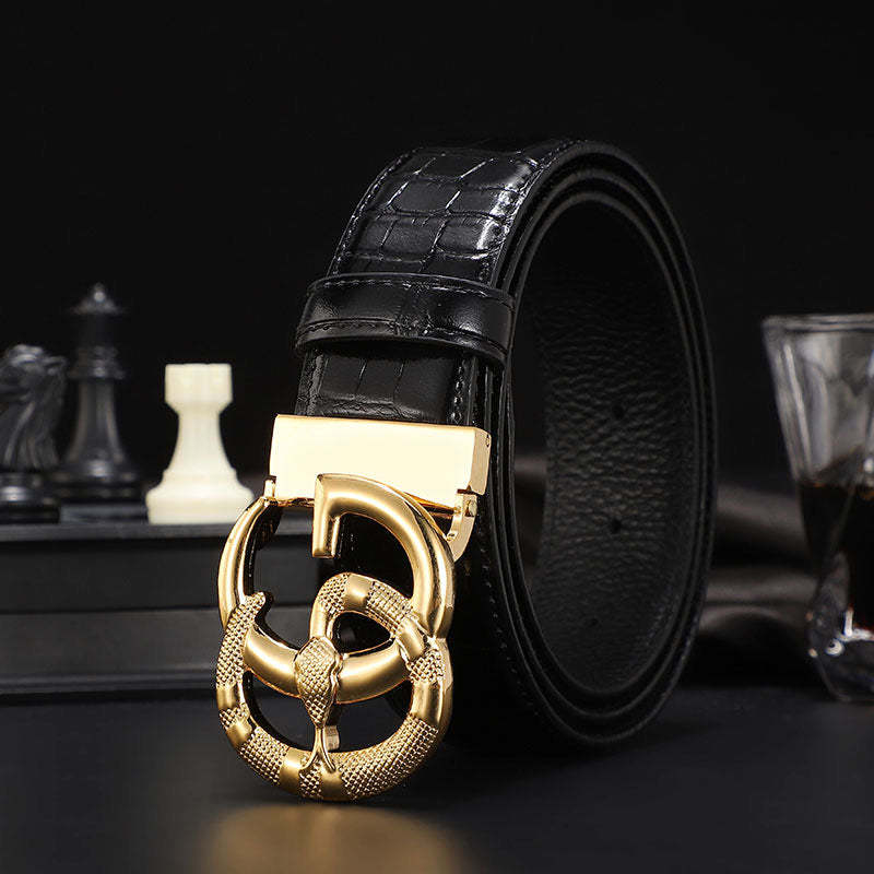 3 Colors printed letter leather belt - Image 6