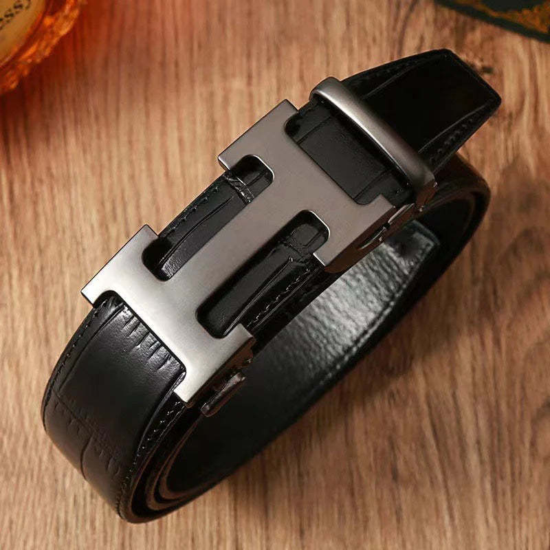 3 Colors Classic Alphabet Buckle Leather Belt - Image 3