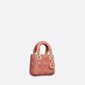 MICRO LADY D BAG Ethereal Pink Cannage Lambskin