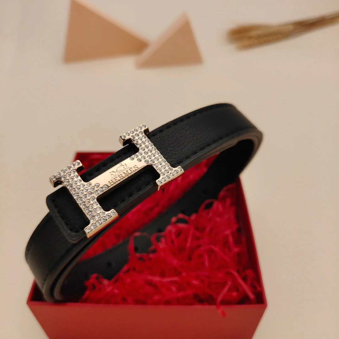 7 Colors Classic Letter Rhinestone Buckle Ladies Leather Belt - Image 10