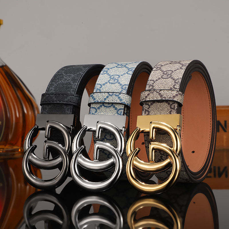 3 Colors printed letter leather belt - Image 3