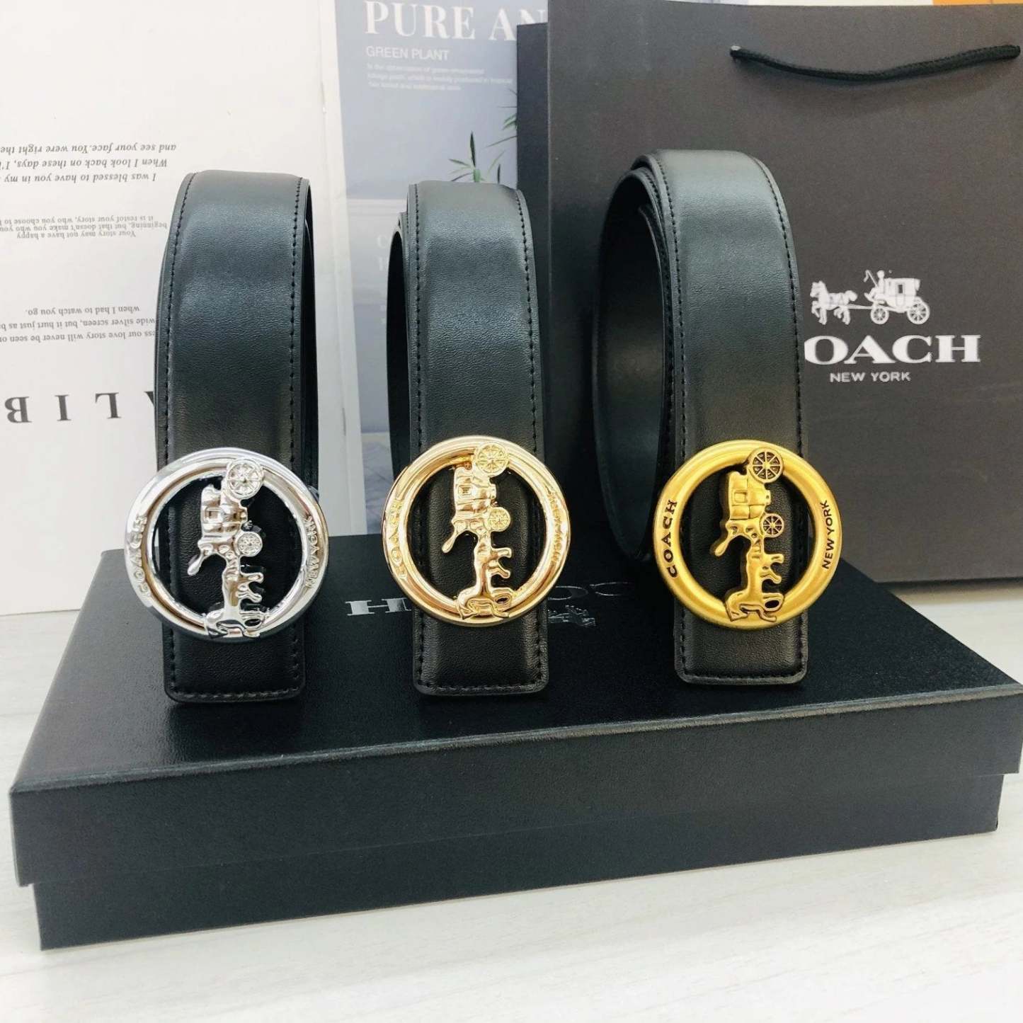 3 Colors Black Leather Belt - Image 2