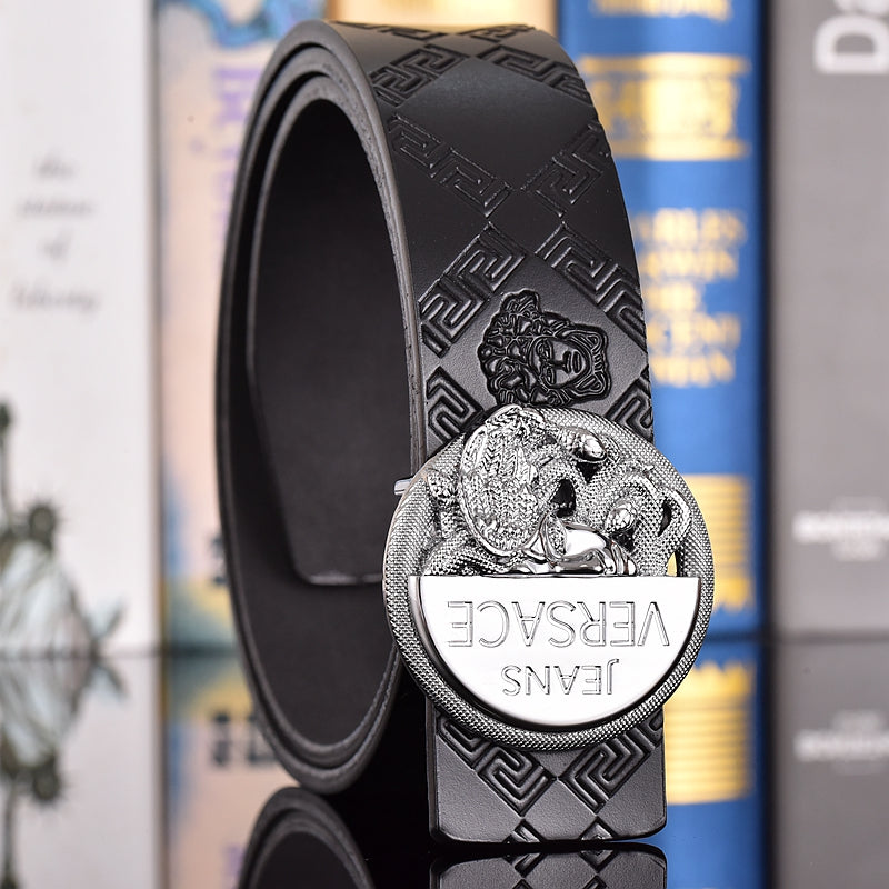 2 Colors printed letter leather belt - Image 8