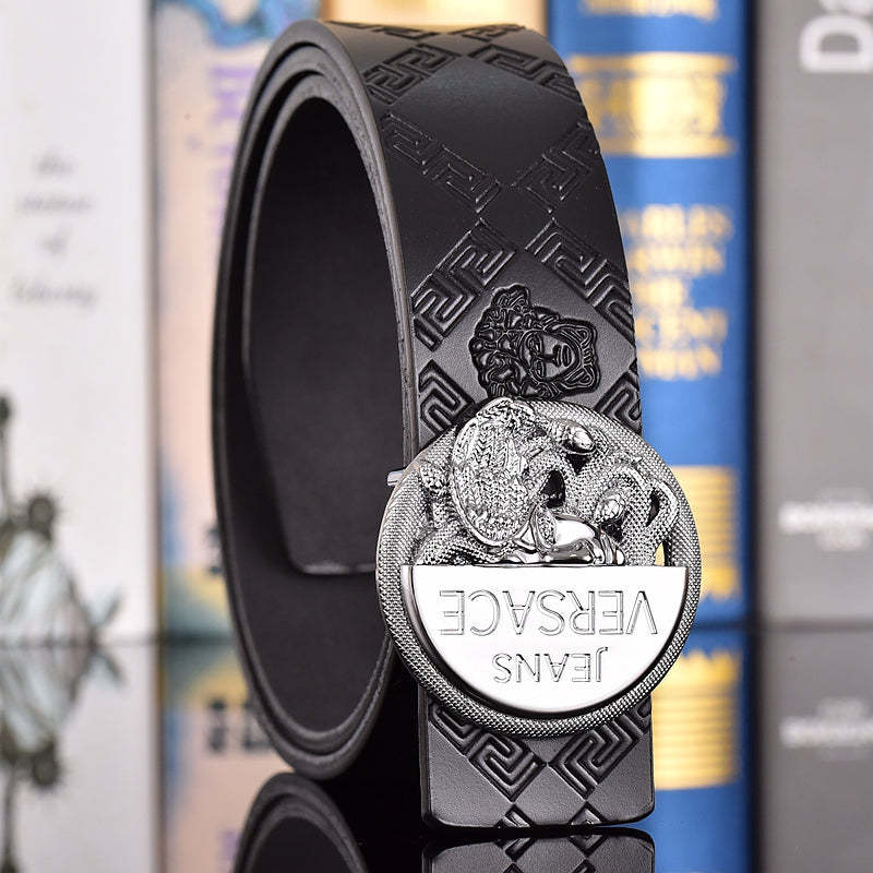 2 Colors printed letter leather belt