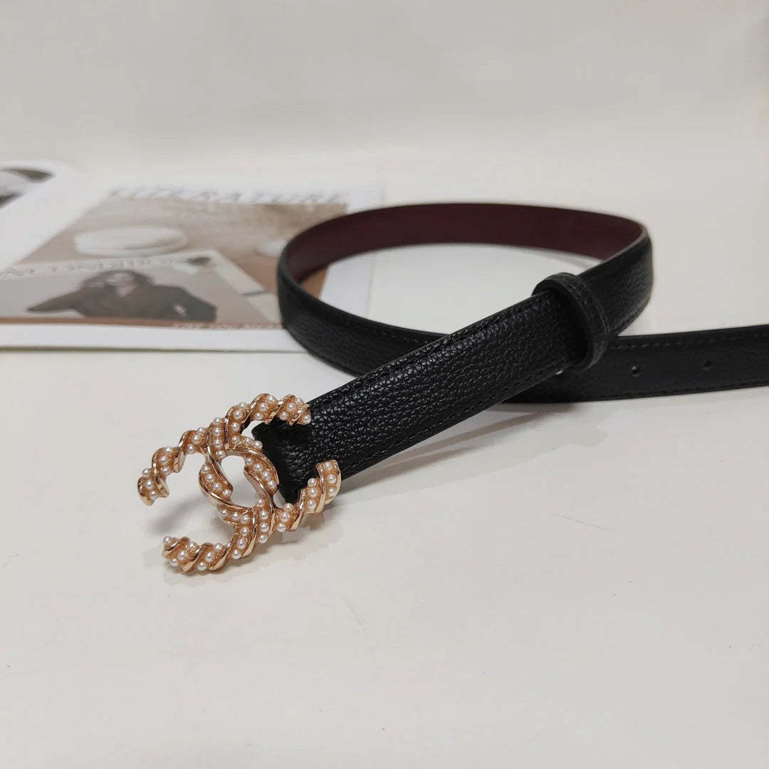 4 Colors fashion pearl leather belt - Image 5