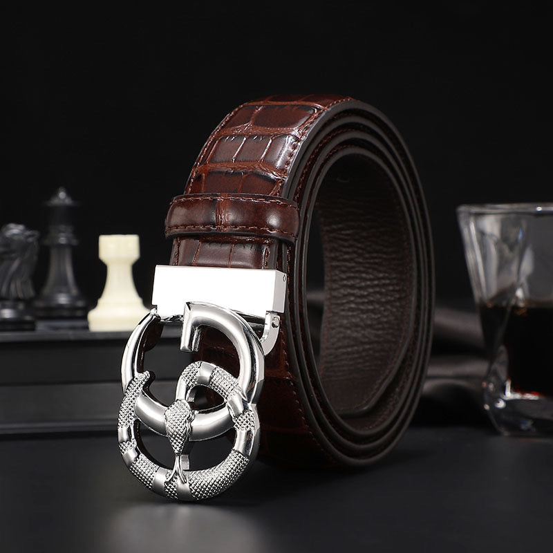 3 Colors printed letter leather belt - Image 9