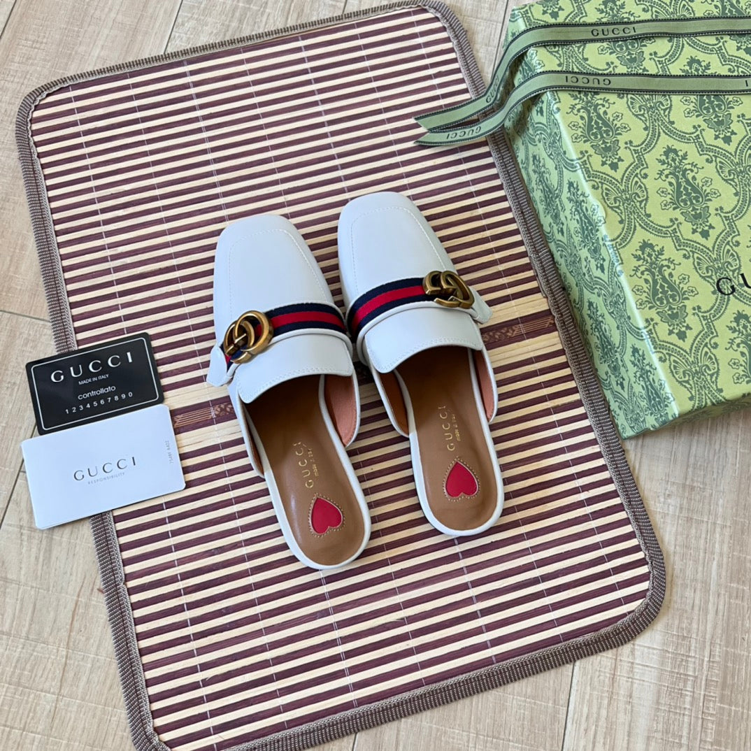 Retro Leather Half-Covered Loafers - Image 3