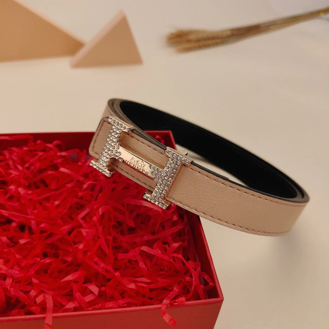 7 Colors Classic Letter Rhinestone Buckle Ladies Leather Belt - Image 14