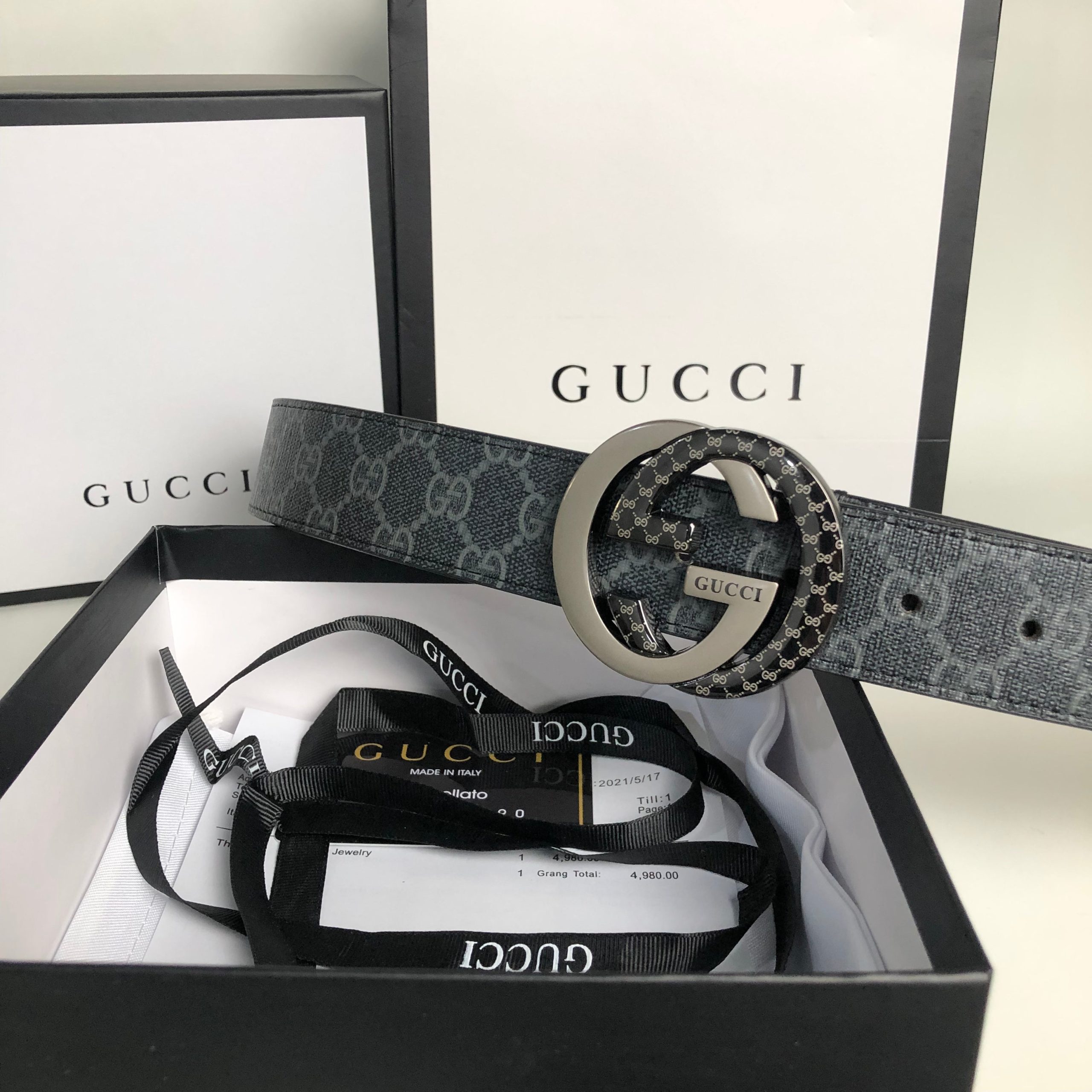 3 Colors printed letter leather belt - Image 19