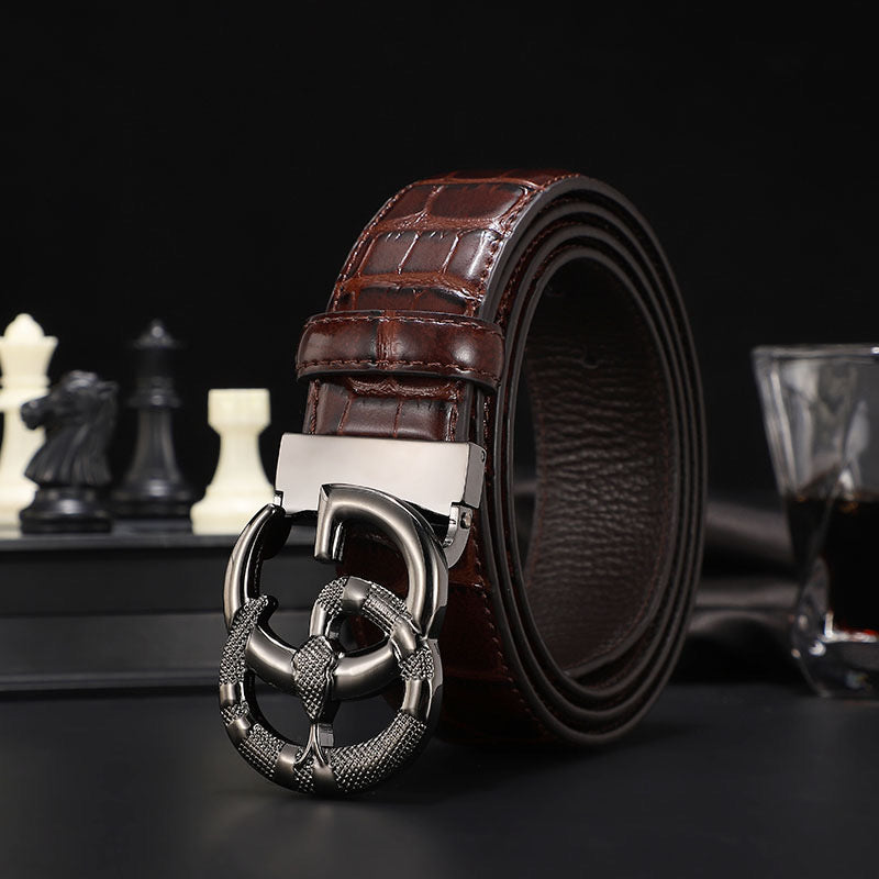 3 Colors printed letter leather belt - Image 8