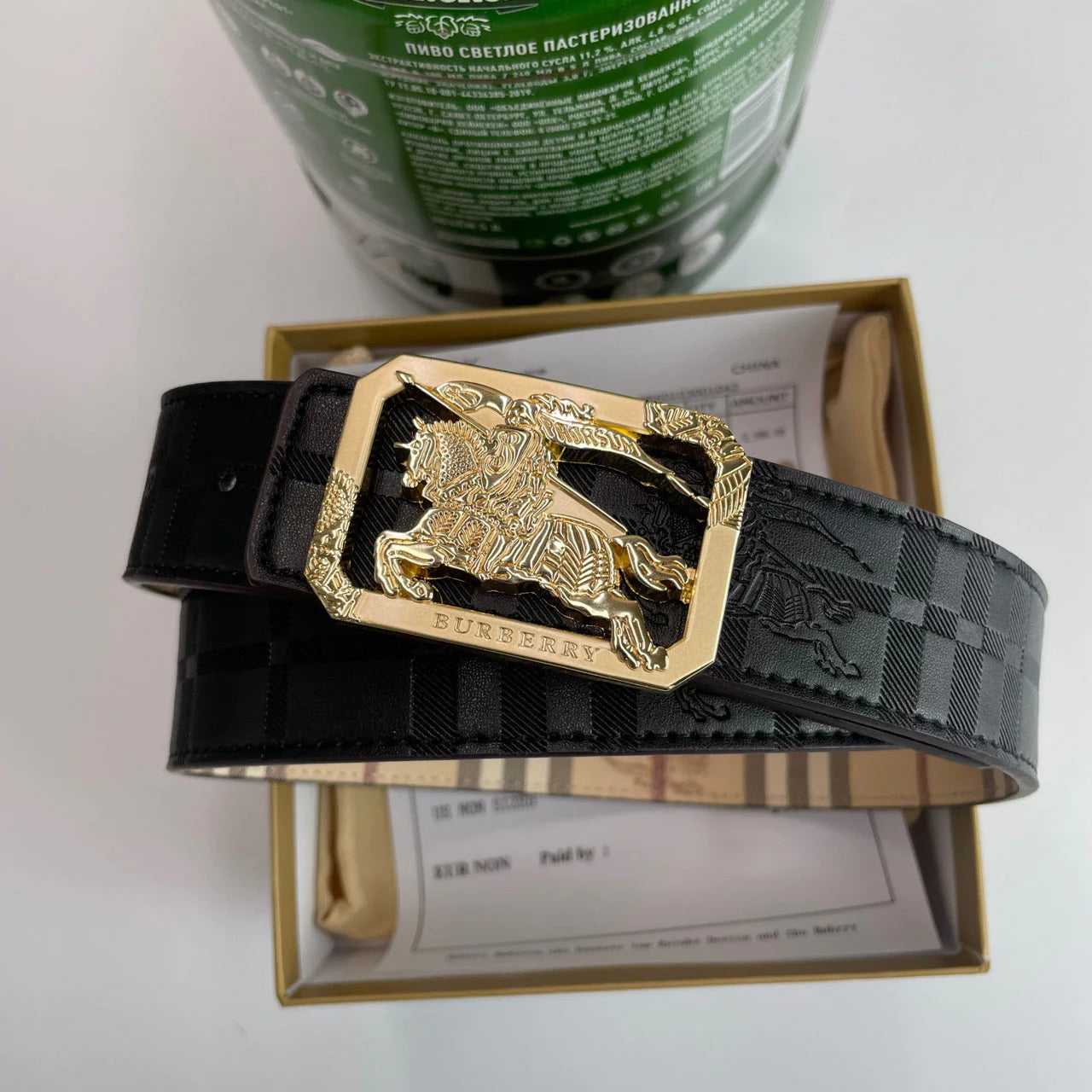 4 Colors printed letter buckle leather belt - Image 10