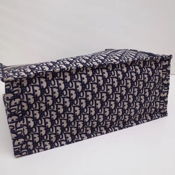 D Book Tote Bag In Blue Oblique Canvas - Image 2