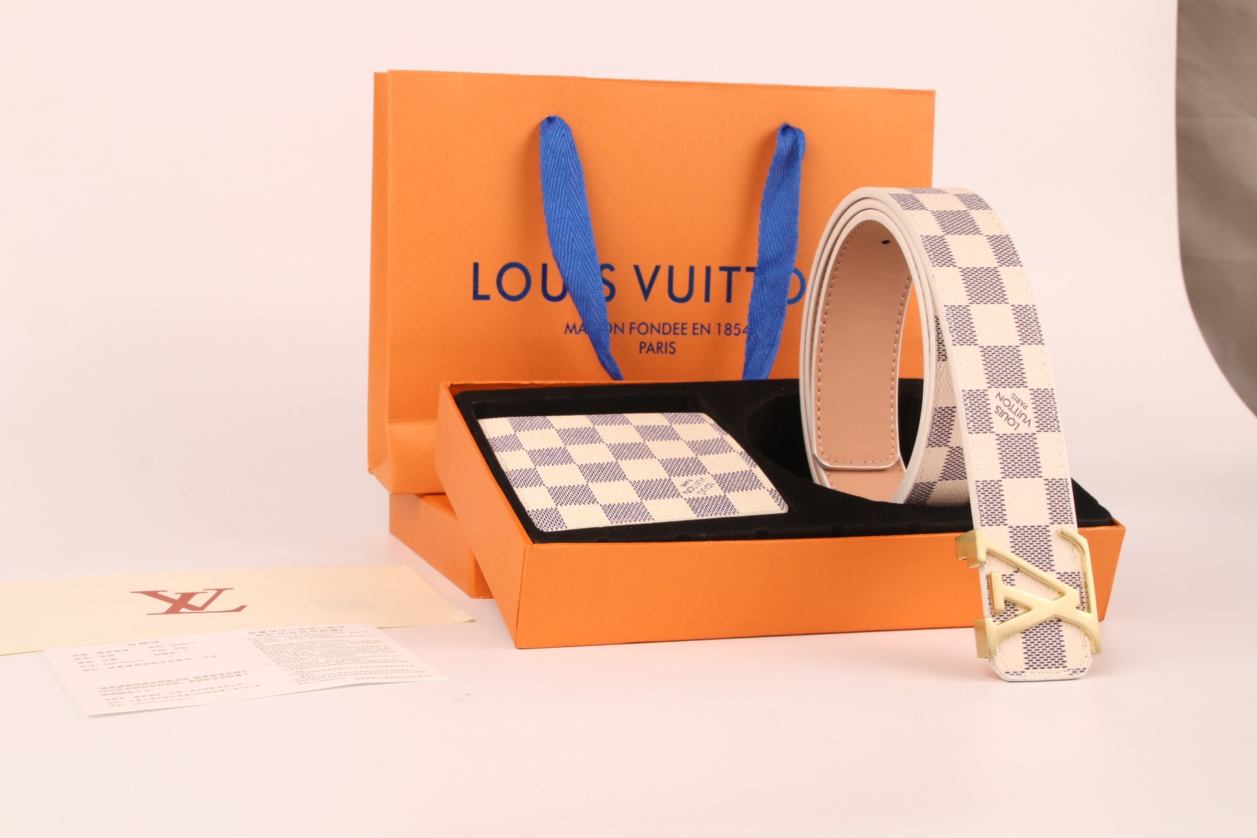 3-color belt buckle + wallet printed letter belt - Image 11