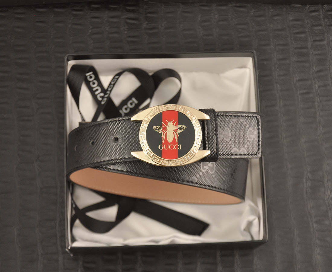 2 Colors printed letter leather belt - Image 5