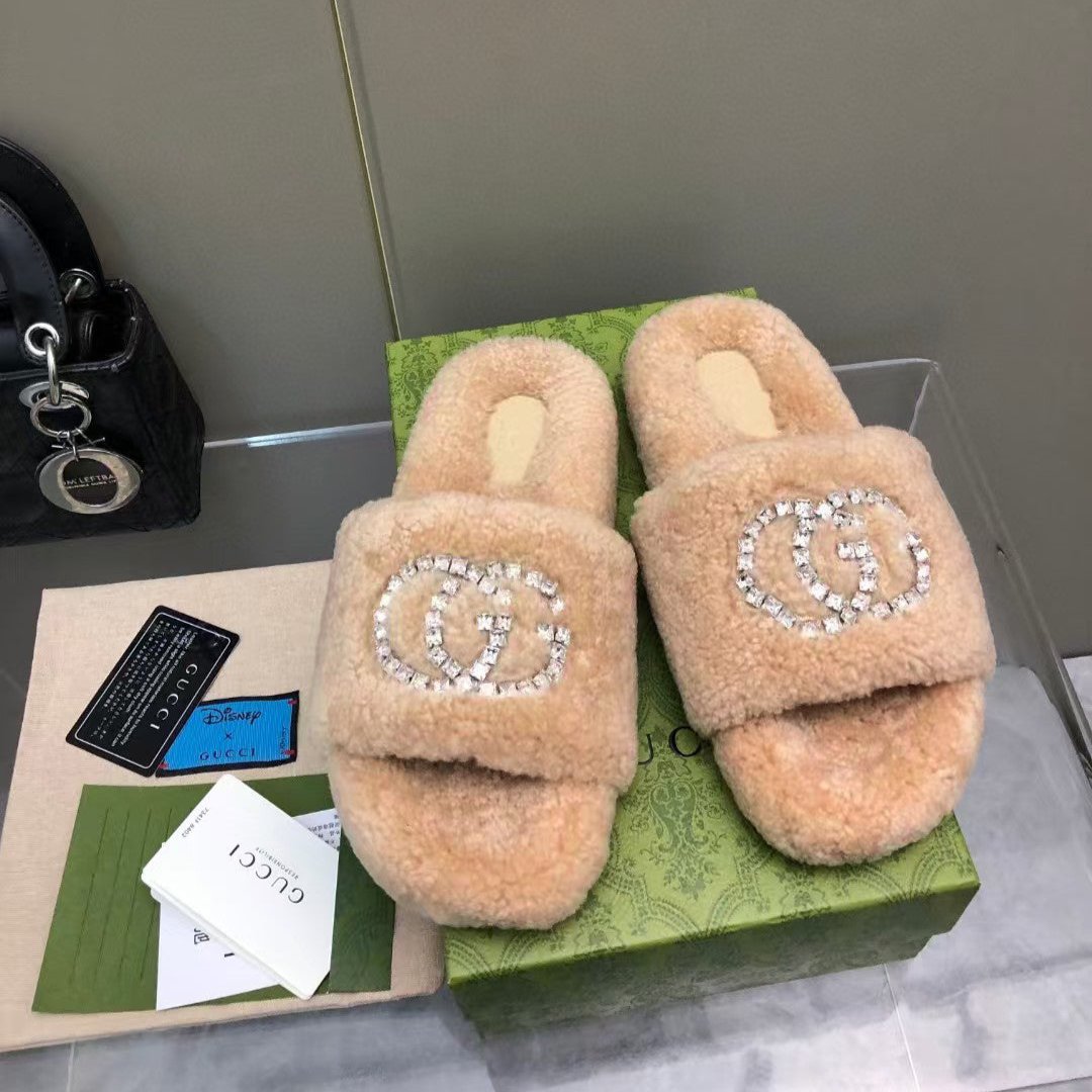 New Rhinestone Wool Slippers - Image 12