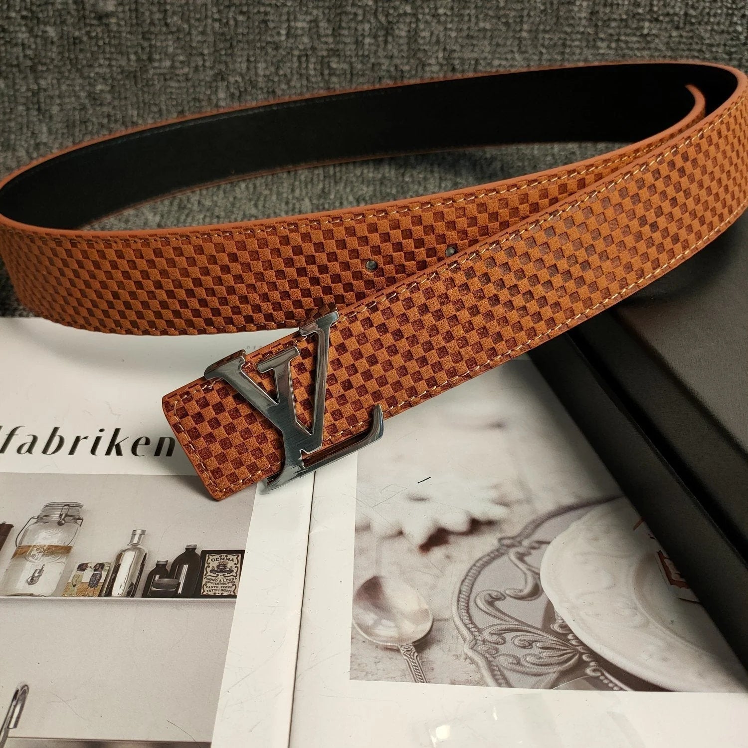 3 Colors Orange Leather Belt - Image 5