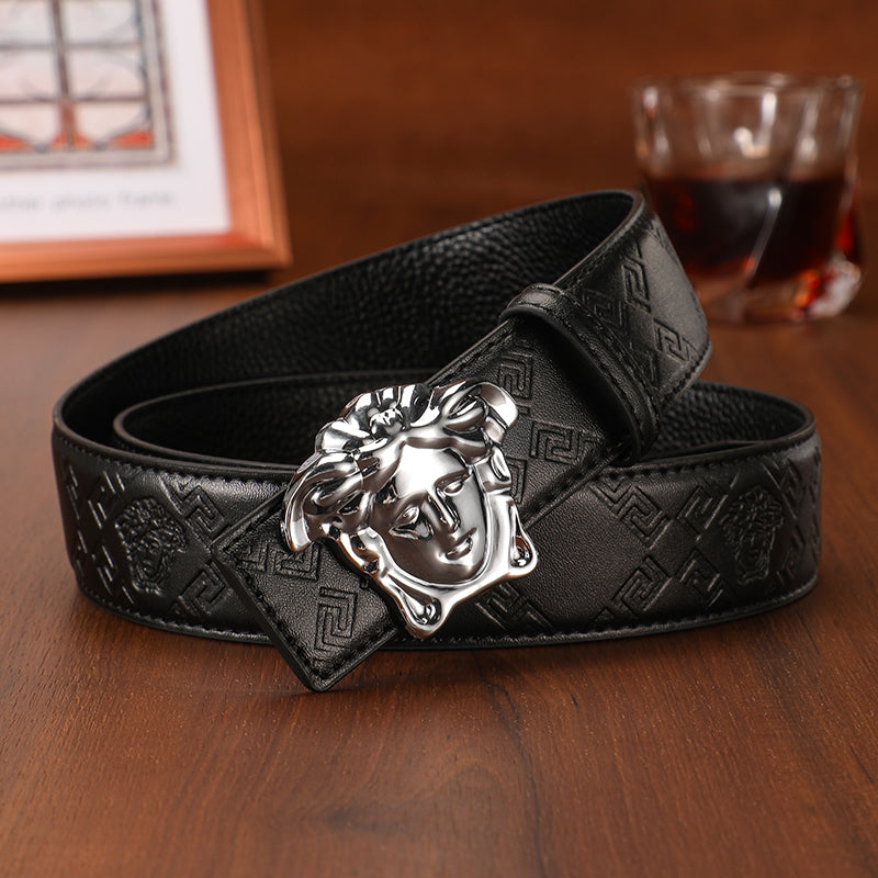 Medusa 3 Colors printed letter leather belt - Image 6