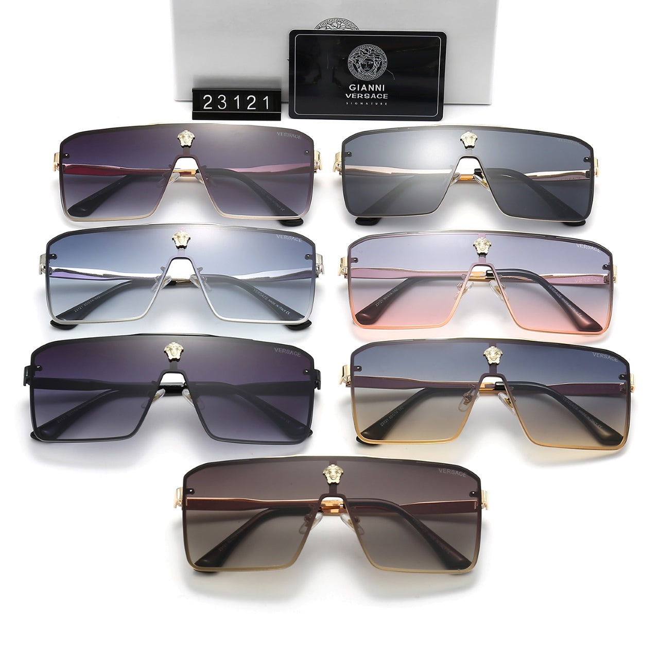 Retro Metal Letter Sunglasses 23121 - Image 2