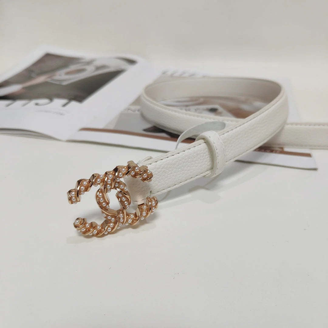 4 Colors fashion pearl leather belt - Image 9