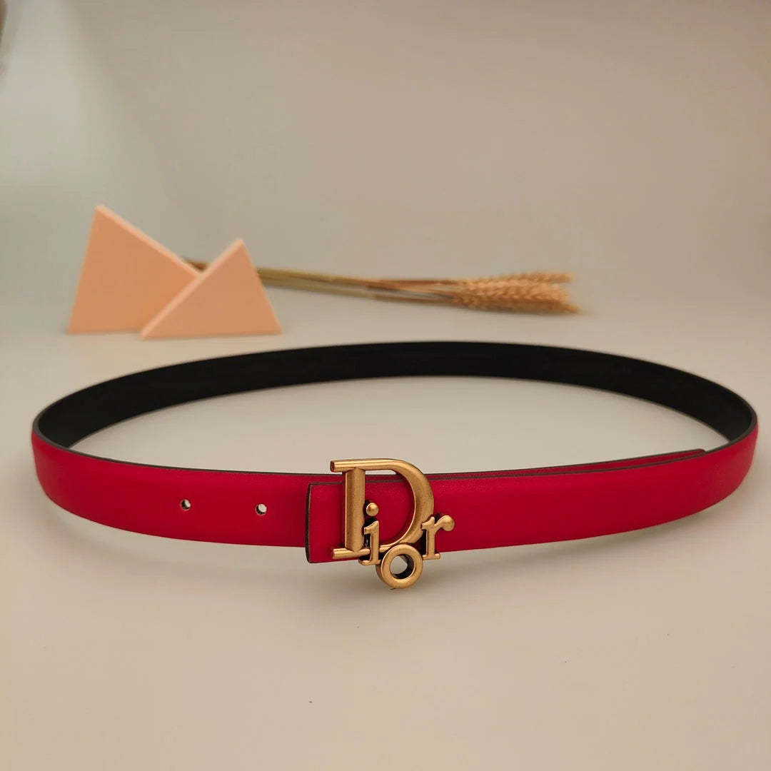 7 Colors Classic Alphabet Buckle Ladies Leather Belt - Image 4