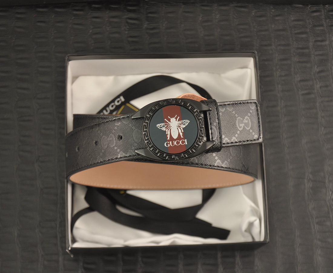 2 Colors printed letter leather belt - Image 12
