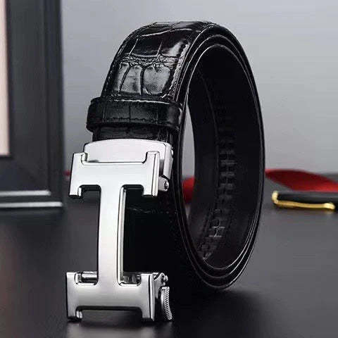 3 Colors Classic Alphabet Buckle Leather Belt - Image 2