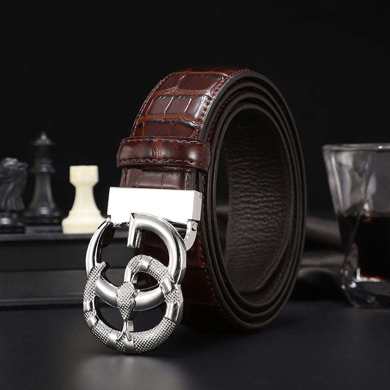 3 Colors printed letter leather belt - Image 2