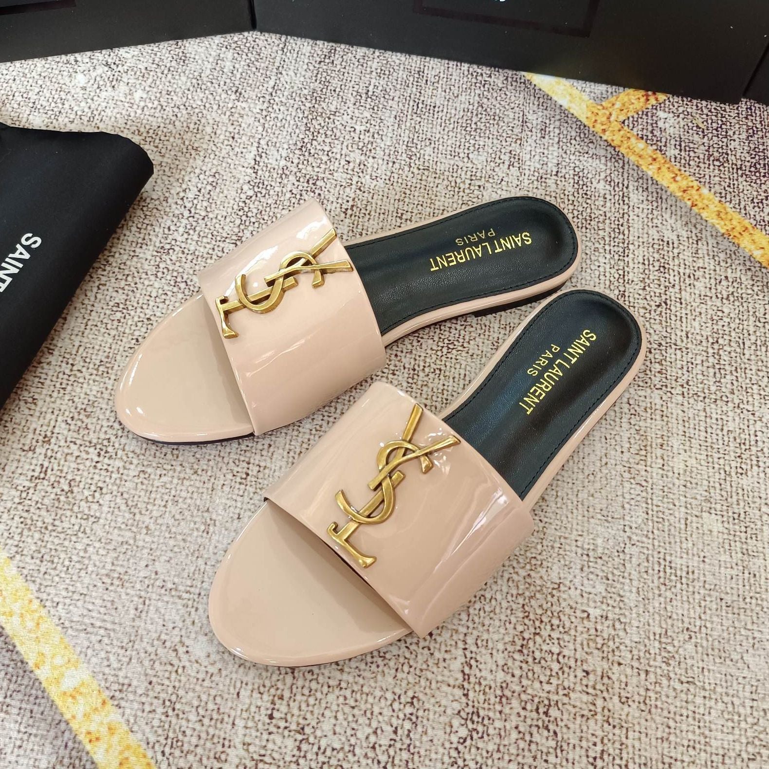 Classic Gold Signature Flat Slippers - Image 9