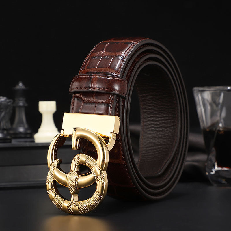 3 Colors printed letter leather belt - Image 10