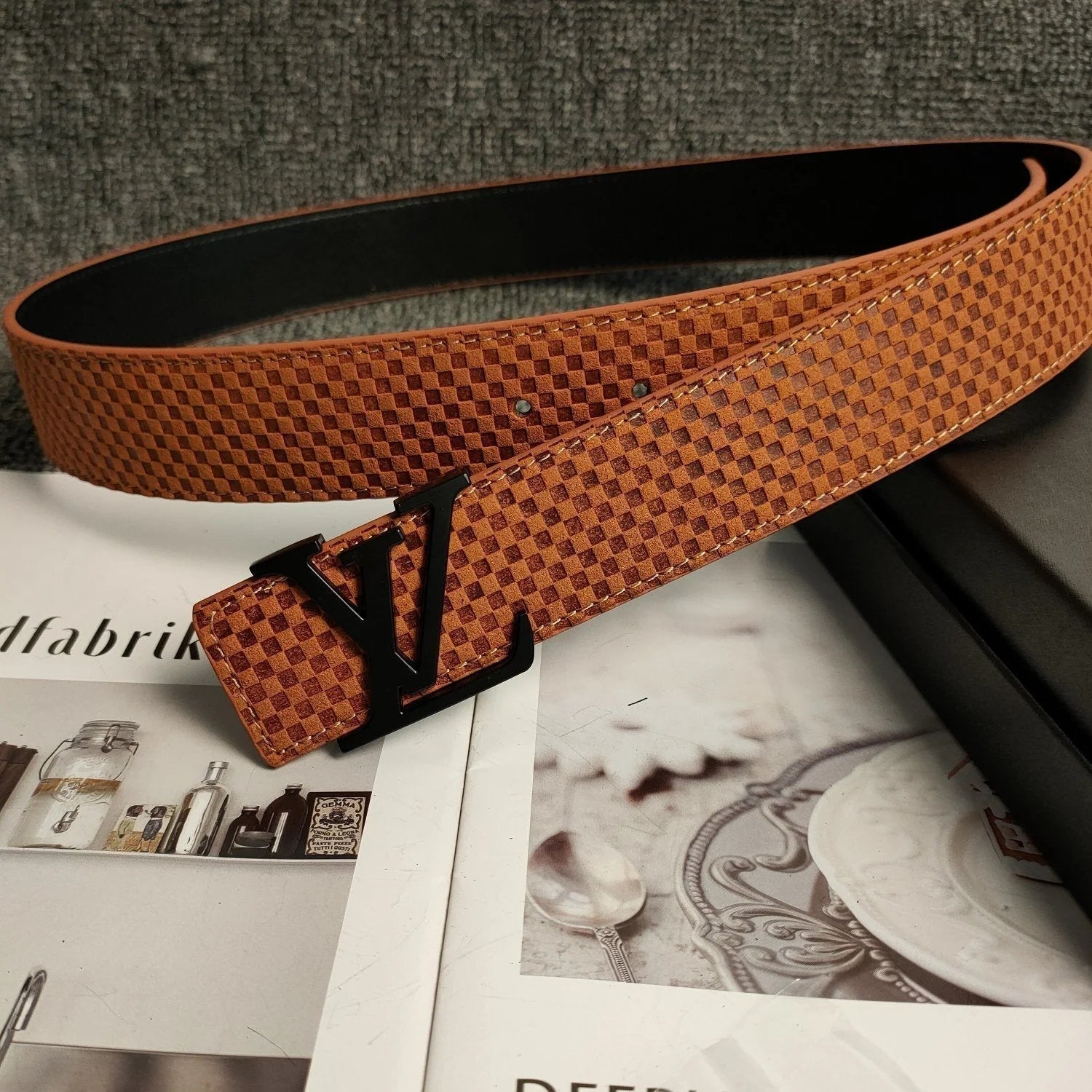 3 Colors Orange Leather Belt - Image 4